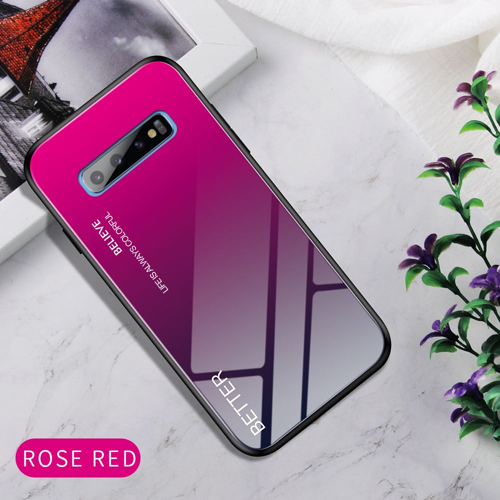 Yfashion adient Colorful empered lass PU Full Cover Cellphone Case for  S10 / S10 plus / S10E