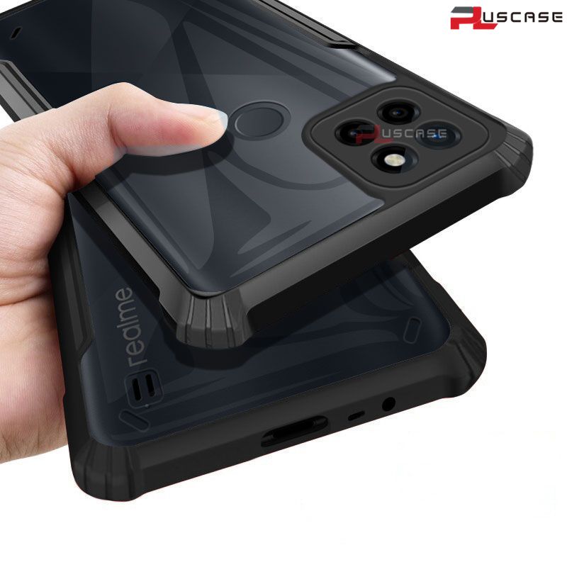 PlusCase for Realme C25Y / C21Y Case Air Cushion Hard Clear Shockproof Back Cover