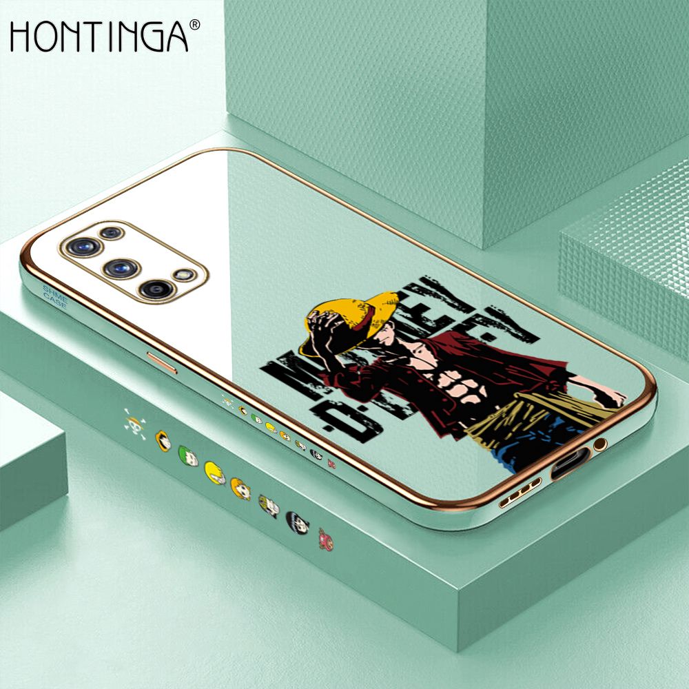 Hontinga for Realme X7 Pro 5G Case Luxury 6D Plating Handsome Luffy Side Pattern Soft Back Cover Silicone Square Phone Cases