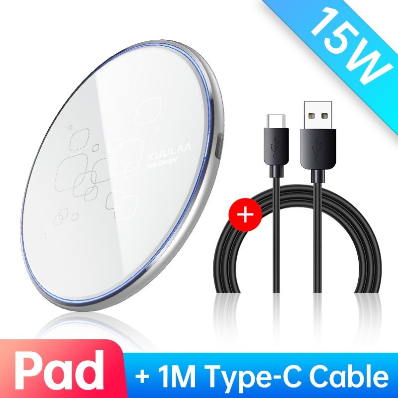 15W Wireless Charger For iPhone 13 12 11 Max XS XR 8 Plus Mirror Qi Wireless Charging Pad For Samsung S9 S10+ Note 9 8