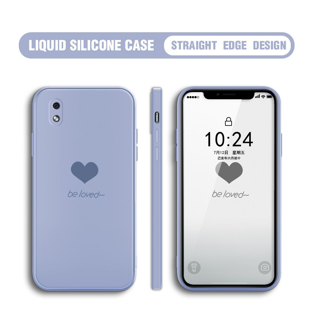 Jizetin for Samsung Galaxy A01 Core Back Cover Little Love Multicolor Liquid Silicone Phone Case Soft Square Lens Protection Phone Cases