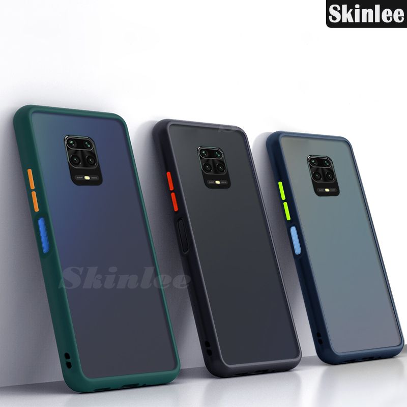 Luxury Shockproof Scrub PC Matte Phone Case For Redmi Note 9S Transparent Soft edge Silicone Frame Hard Clear Protecive Back Cover For Xiaomi Redmi Note 9S Phone Back Shell Cover
