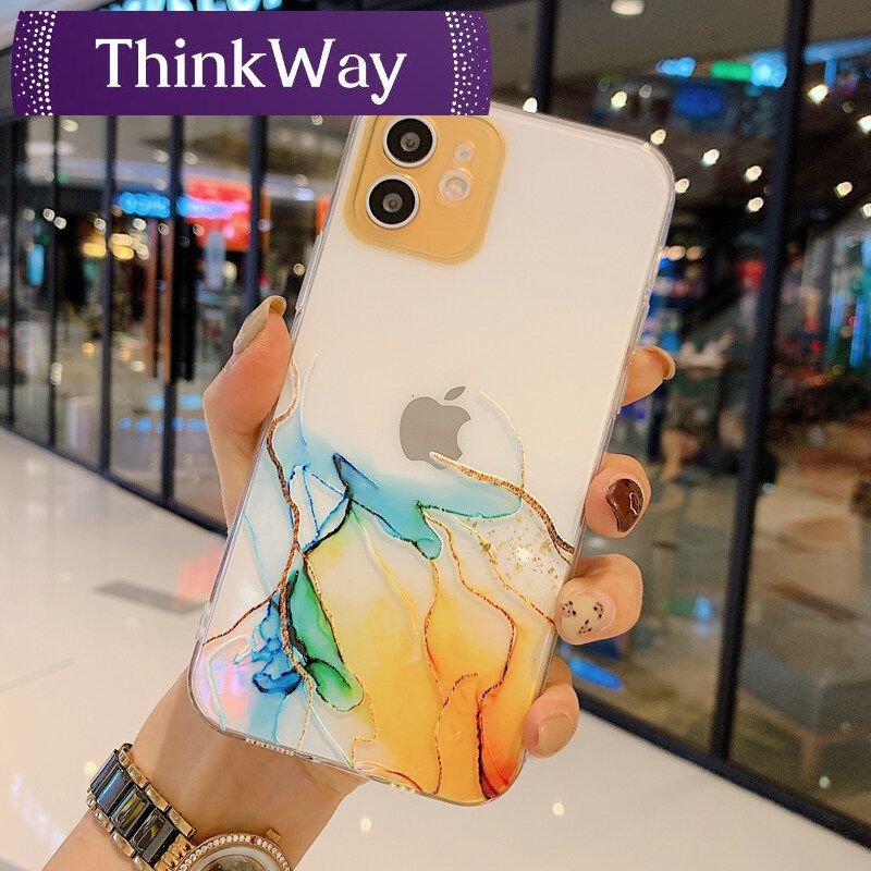 Marble Hollow Soft Case for Iphone 12 Pro Max 12 MiNi 11 Pro Max XR X XS Max 7 8 6s Plus SE  Cover Silicone Shockproo Soft Case