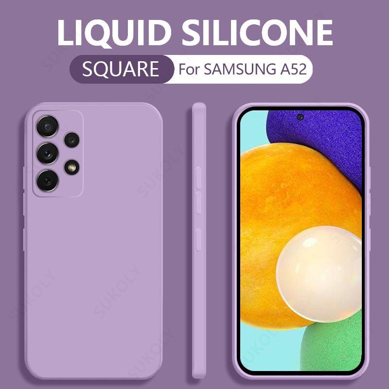 Square  Silicone Case For Samsung Galaxy A52 A72 A71 A51 S20 FE S21 Ultra S10 Plus A42 A31 A42 A32 Slim Matte Soft Cover