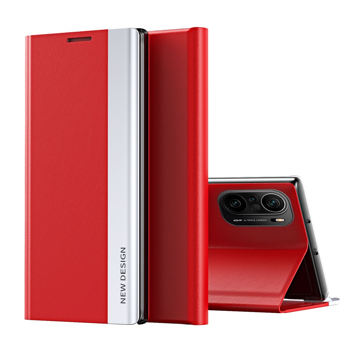 For Xiaomi Redmi K40/K40 Pro Thin Slim Folio Flip Leather Magnetic Closure Case Cover