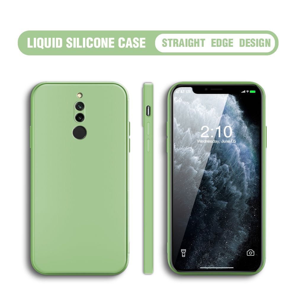 BILI for Xiaomi Redmi 8 Back Cover Ultra Thin Soft Luxury Square Multicolor Liquid Silicone Phone Case