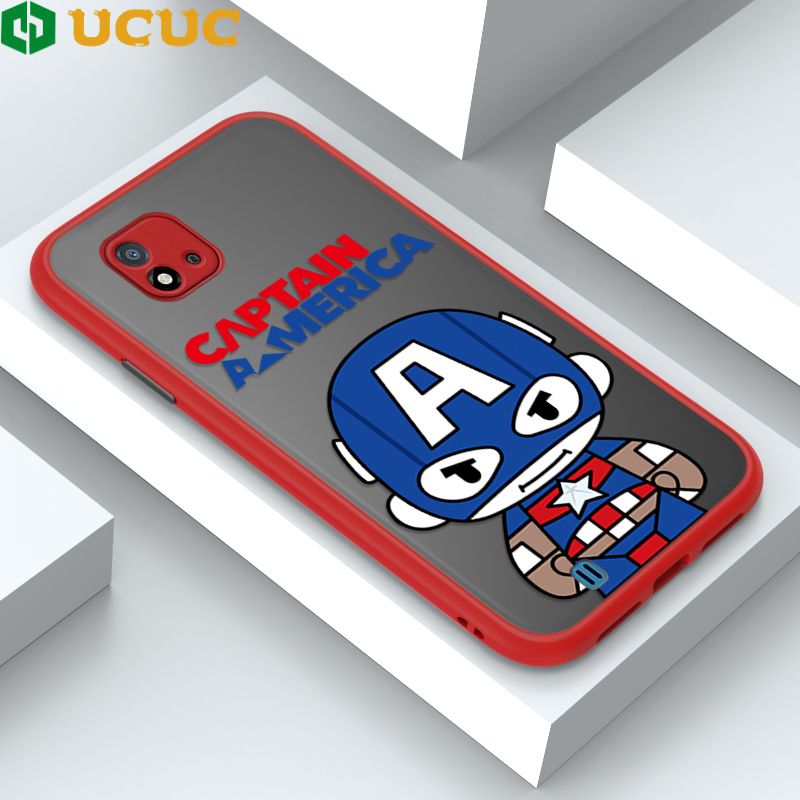 UCUC for Realme C20 / Realme C20A / Realme C11 2021 Back Cover Captain America Frosted Transparent Hard Phone Case Thin Shockproof Full Cover Camera Protect Case