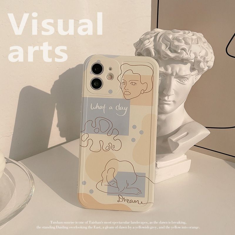 Art Style Pattern Case Soft Silicone Cover Mobile Phone Protective Case for Apple Cover for iPhone 14/14pro/14plus/14promax/13promax /12 / 11 Pro Max / XR / XS Max /xs/ SE2 / 7 /8 Plus