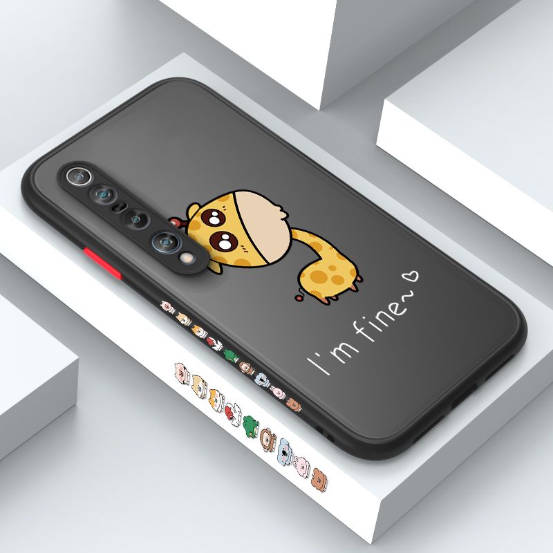 ZeroQiQi for Xiaomi 10 Pro Case Cute Funny Giraffe Side Printing Cover Frosted Ultra Thin Protective Anti Fall Phone Case