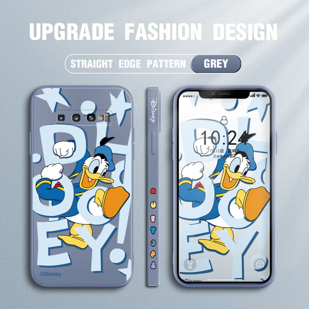UCUC for Samsung Galaxy S10 Back Cover Cute Cartoon Characters Ultra Thin Soft Luxury Square Multicolor Liquid Silicone Phone Case