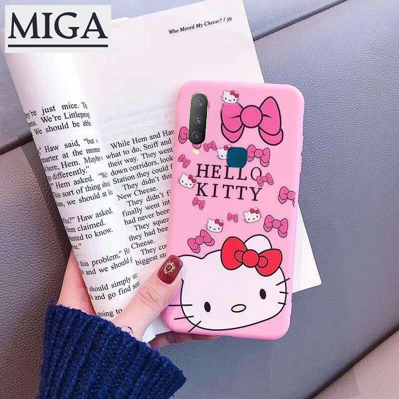 Phone case for VIVO Y17 Y15 Y12 Y11 Y12s Y19 Y91C Y1s Y20 Y20i Y20s Y30 Y30i Y50 Y1906 Cartoon Cute Hello Kitty Pink Cases Soft Silicone Casing Cover