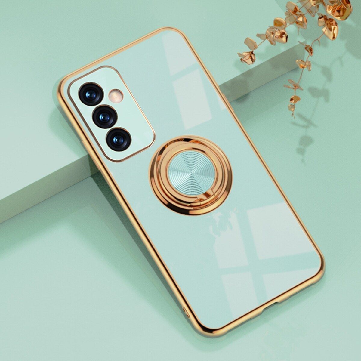 For iPhone 13 Pro Max Luxury Electroplating Soft TPU One-piece Shell with Ring is Compatible case Luxury Electroplating Soft TPU One-piece Shell with Ring is Compatible case