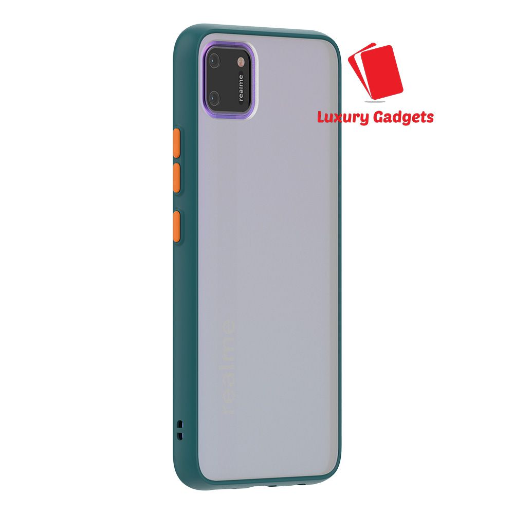 Realme C11 - Luxury Matte Shockproof Camera Bumper Protective Smoky Transparent Trendy Stylish Back Cover Case