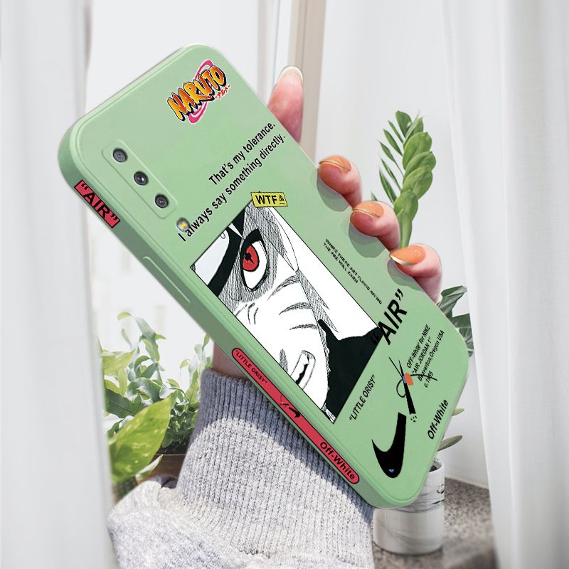 AMORVOR for Samsung Galaxy A7 2018 Back Cover Anime Uzumaki Naruto Side design Soft Case Liquid Silicone Phone Cases