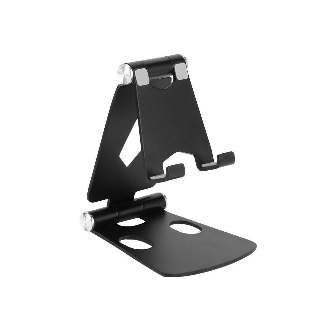 Aluminum Alloy Mobile Phone Holder Lazy Tablet Stand Creative Desktop Bracket Metal Support Multi-angle Data Line Hole For Phone