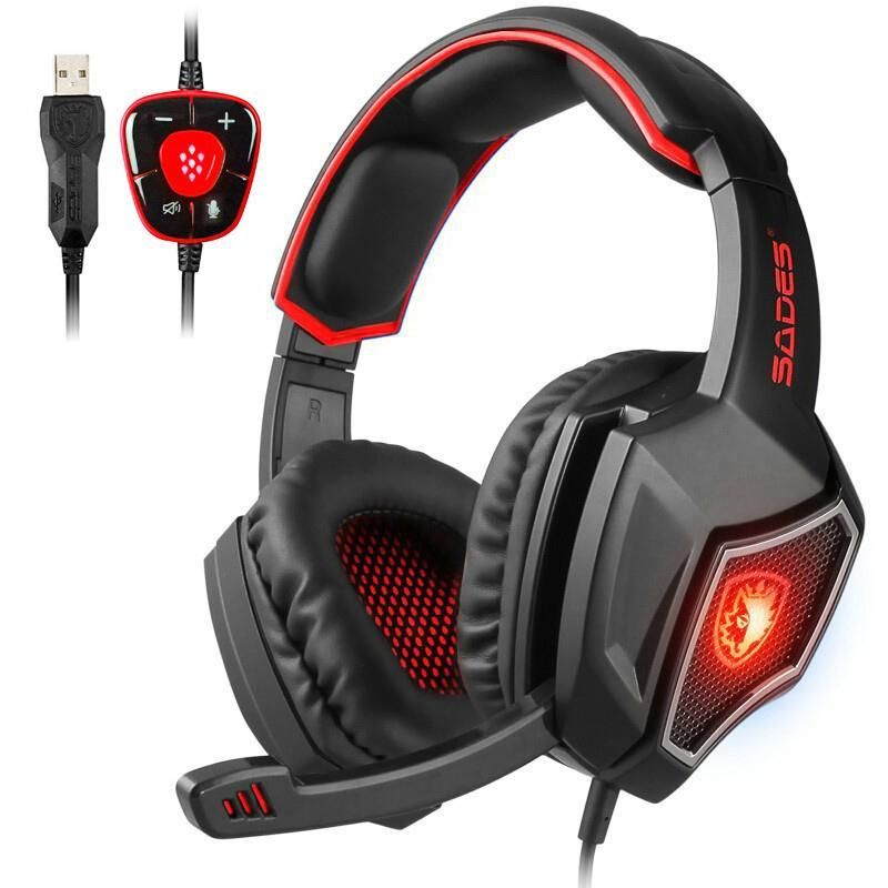 USB Gaming Headphone Computer Game Headset 7.1 Surround Sound With Backlight Microphone