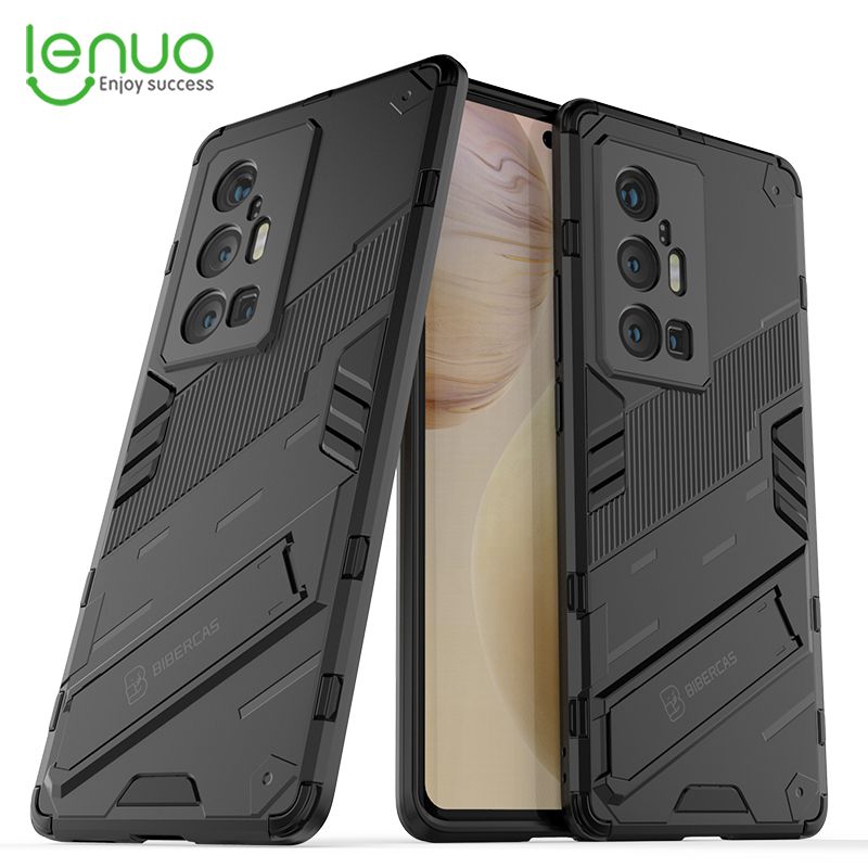Lenuo Punk-Casing For Vivo X70 Pro+ Back Cover Eight-Color Anti-Fall And Anti-Slip Phone Bracket Lens Protection Cover Lovers Case