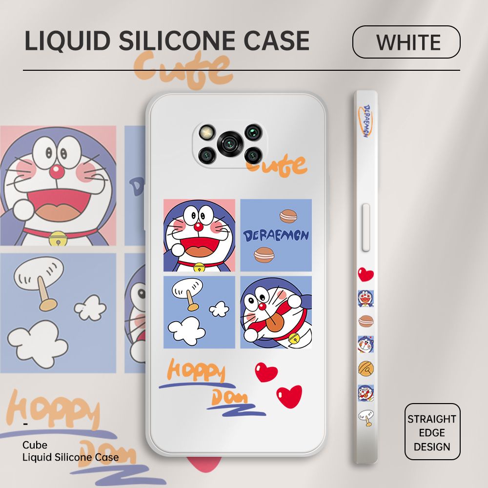 ZeroQiQi for Xiaomi Poco X3 NFC Case Cartoon Cat Phone Cover Soft Full Lens Protection Case Ultra Thin Soft Liquid Silicone Phone Case