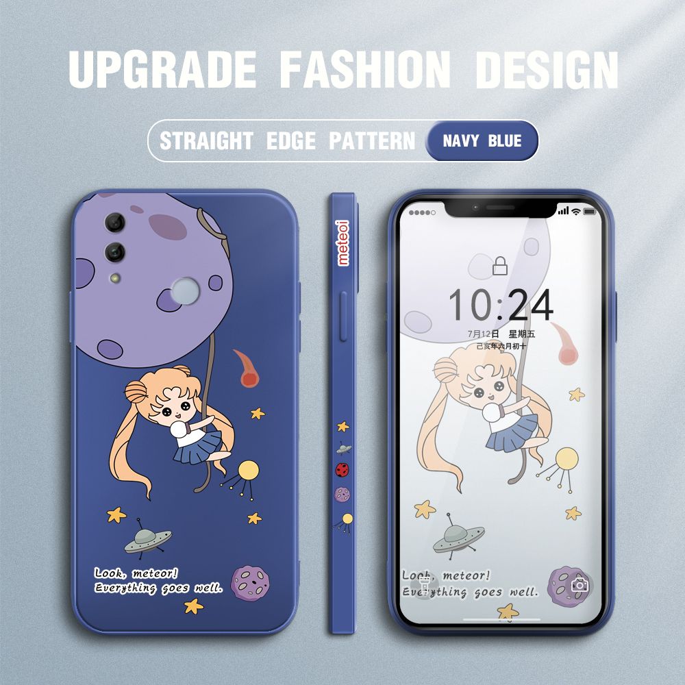 UCUC for Honor 10 Lite / Huawei P Smart 2019 Back Cover Beauty Warrior Ultra Thin Soft Luxury Square Multicolor Liquid Silicone Phone Case