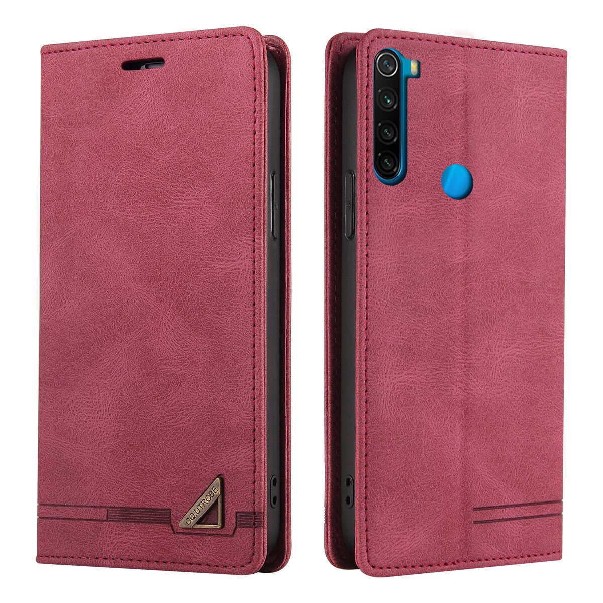 Retro Leather Wallet Foldable Built-in Card Slot and Magnetic Closure Protective Cover For Xiaomi Redmi Note 8 Phone Cover Case