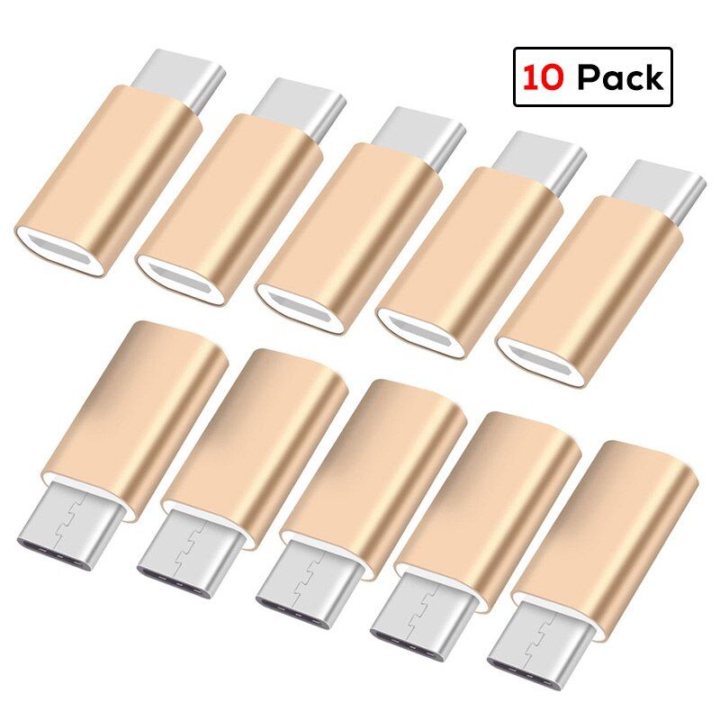EECPT 10 Pack OTG Type C Adapter USB C to Micro USB OTG Cable Type-C Adapter Connector for Macbook Samsung S9 S8 Huawei P20 P10