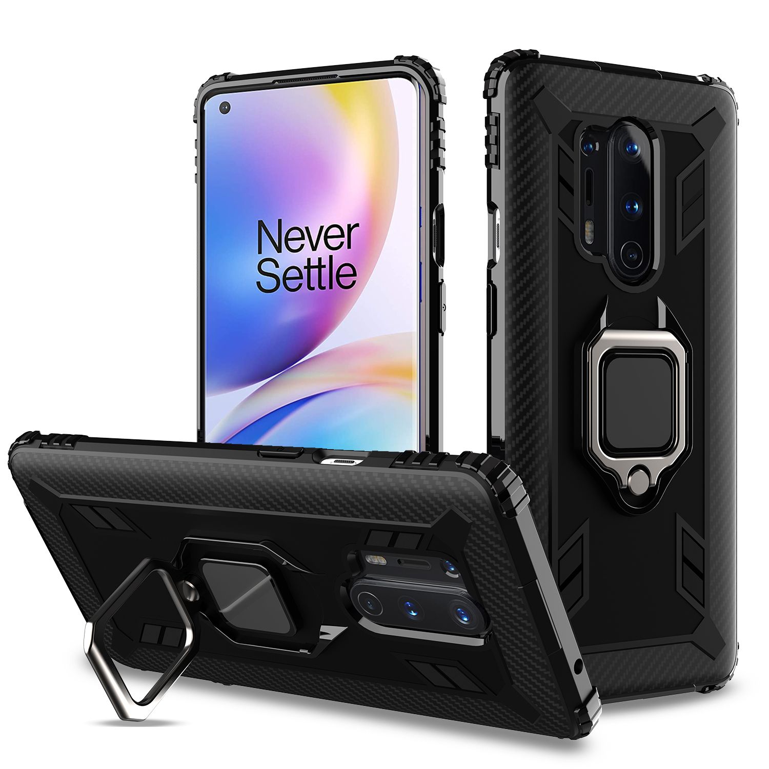 For OnePlus 8 Pro Armored Carbon Fiber Lord of the Rings Anti Fall Protection Case is Suitable