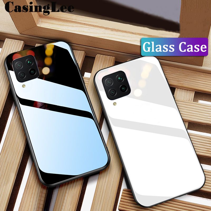 Casinglee For Samsung Galaxy M12 case Glass silicon Full Protection Tempered Glass Back cover for Samsung M12 Phone cases For girls and Boys