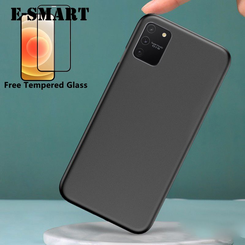 Phone Case Samsung Galaxy S10 Lite Soft Back Cover + Free Tempered Glass Screen Protector Matte Silicone Samsung S10 Lite Case