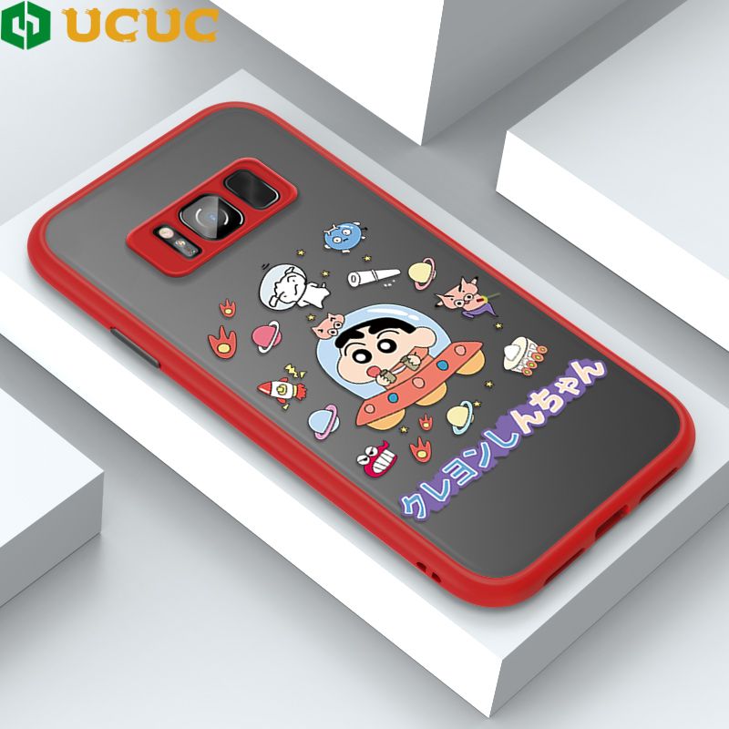 UCUC for Samsung Galaxy S8 Back Cover Spaceship Shinchan Frosted Transparent Hard Phone Case Thin Shockproof Full Cover Camera Protect Case