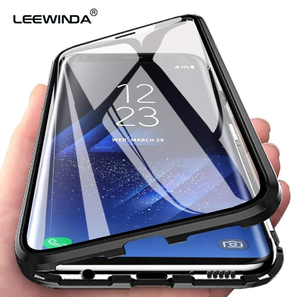 For Samsung Galaxy S20 Plus Ultra A71 A81 A91 A51 S10 Lite Phone Case, Double Sided Glass 360 Full Cover Magnetic Adsorption Metal Frame Casing