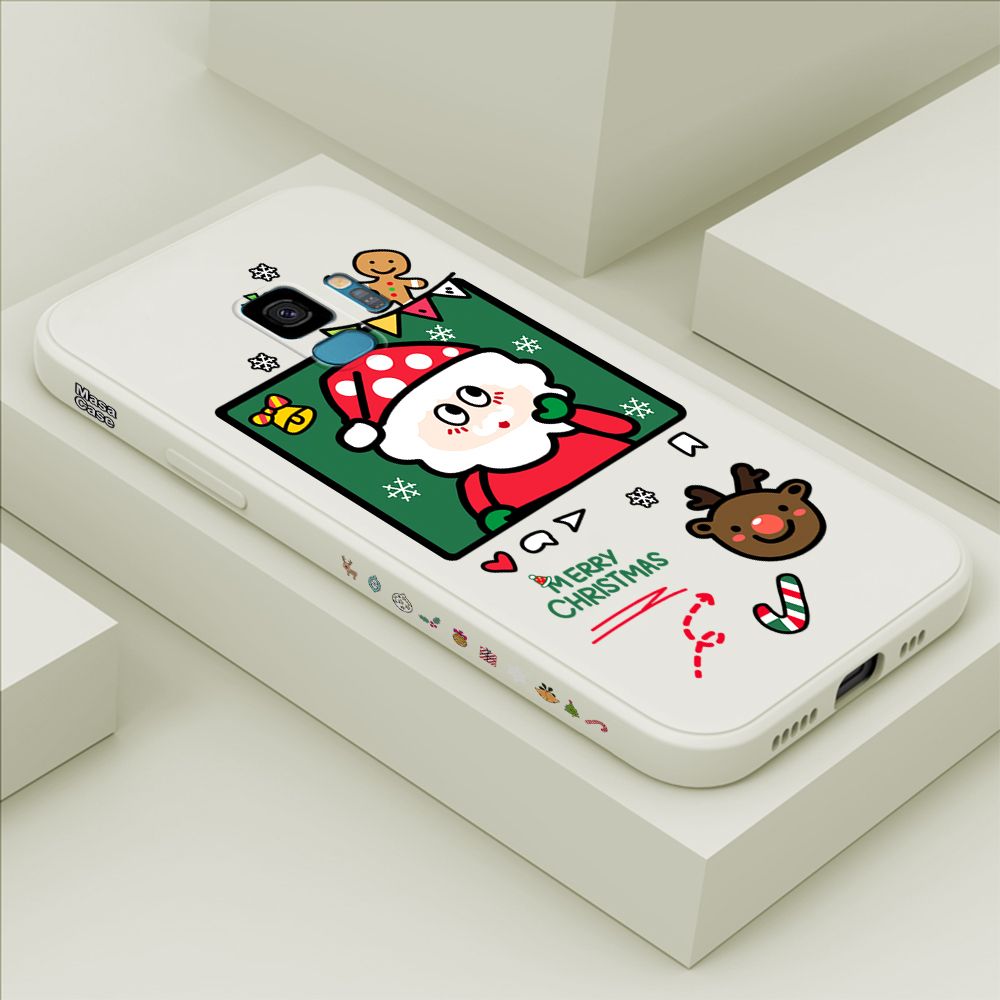 ZeroQiQi for Samsung S9 Case Santa Claus Christmas Gifts Side Printing Cases Soft Liquid Silicone Phone Cover