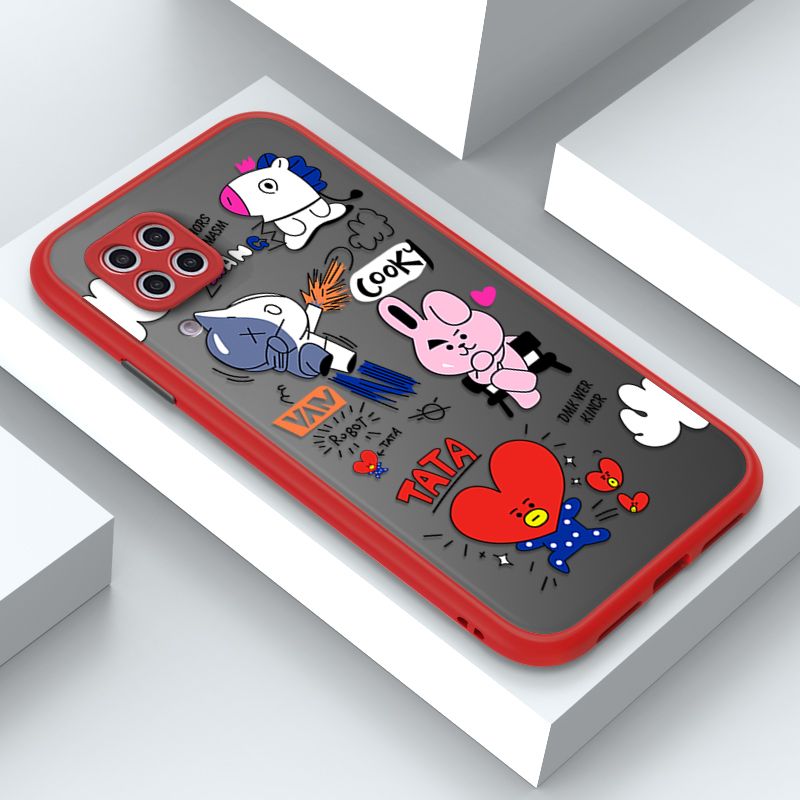 Jizetin for Huawei Nova 7i Cover BTS Animation Image Soft Edge Frosted Transparent Phone Case