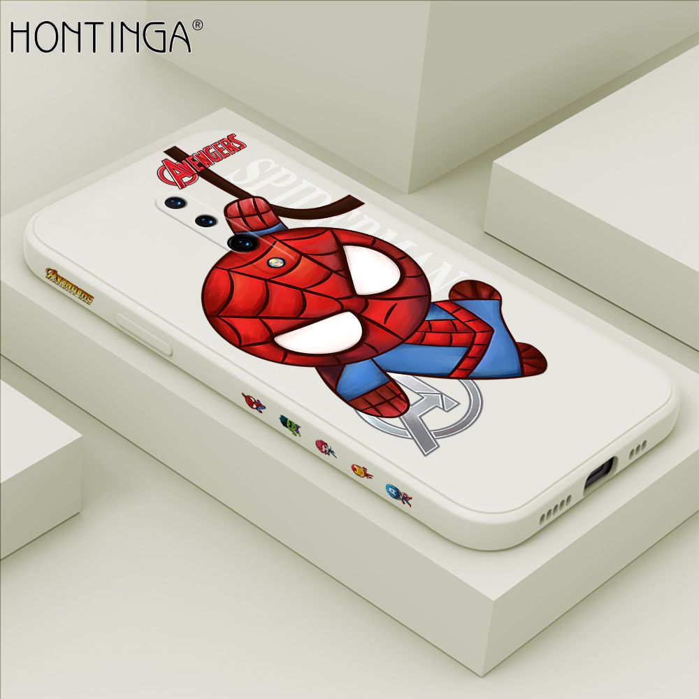 Hontinga for OnePlus 7 Pro Case Side Design Cartoon Little Spider Back Cover Soft Square Edge Pattern Liquid Silicone Trend Phone Cases