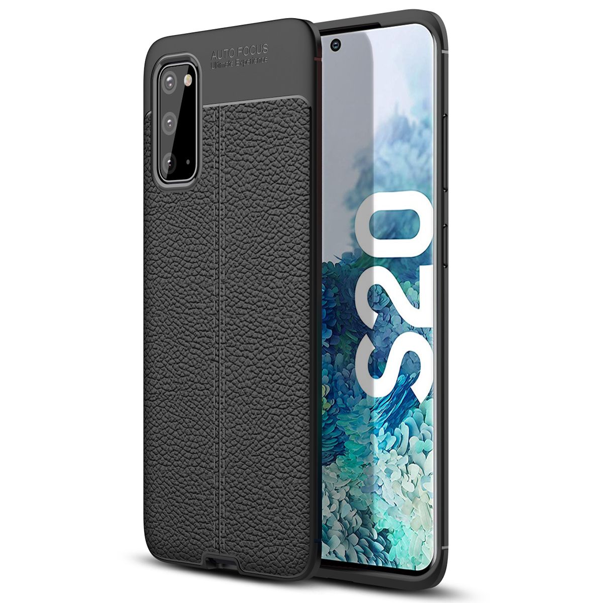 Shockproof Case For Samsung Galaxy S20 Leather Texture Soft Silicone Phone Back Cover