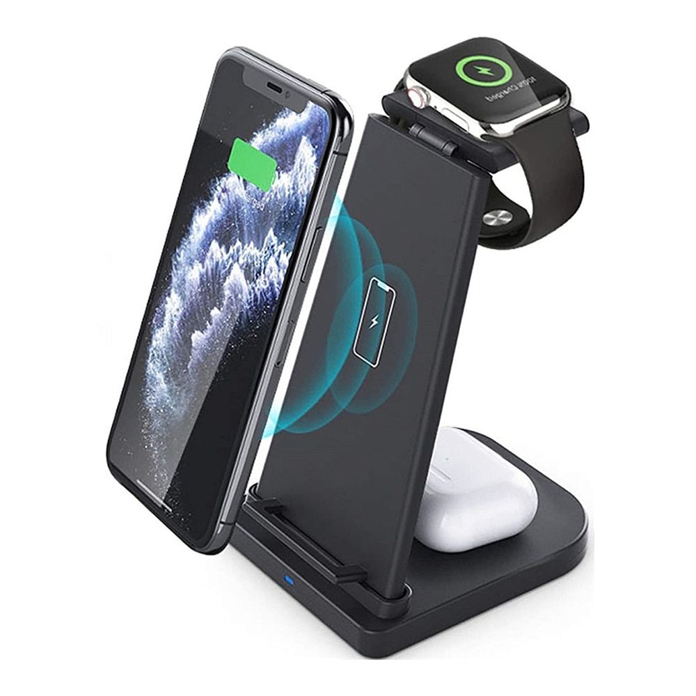 Qi 15W Fast Wireless Charger For iPhone 8 X XR XS 11 12 Pro Max 3 in 1 Charging Station for Apple Watch 6 SE 5 4 3 2 Airpods Pro