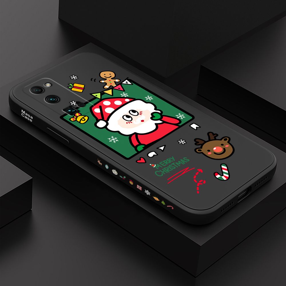 ZeroQiQi for Honor 30 Pro Case Santa Claus Christmas Gifts Side Printing Cases Soft Liquid Silicone Phone Cover