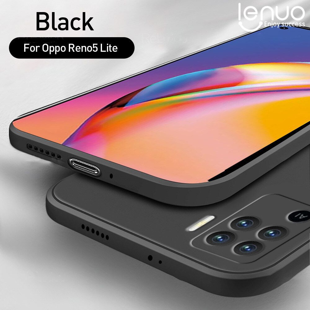 Lenuo Luxury Square Liquid Silicone Phone Case For Oppo A94 4G / F19 Pro / Reno5 F / Reno5 Lite Thin Soft Back Cover Candy Casing