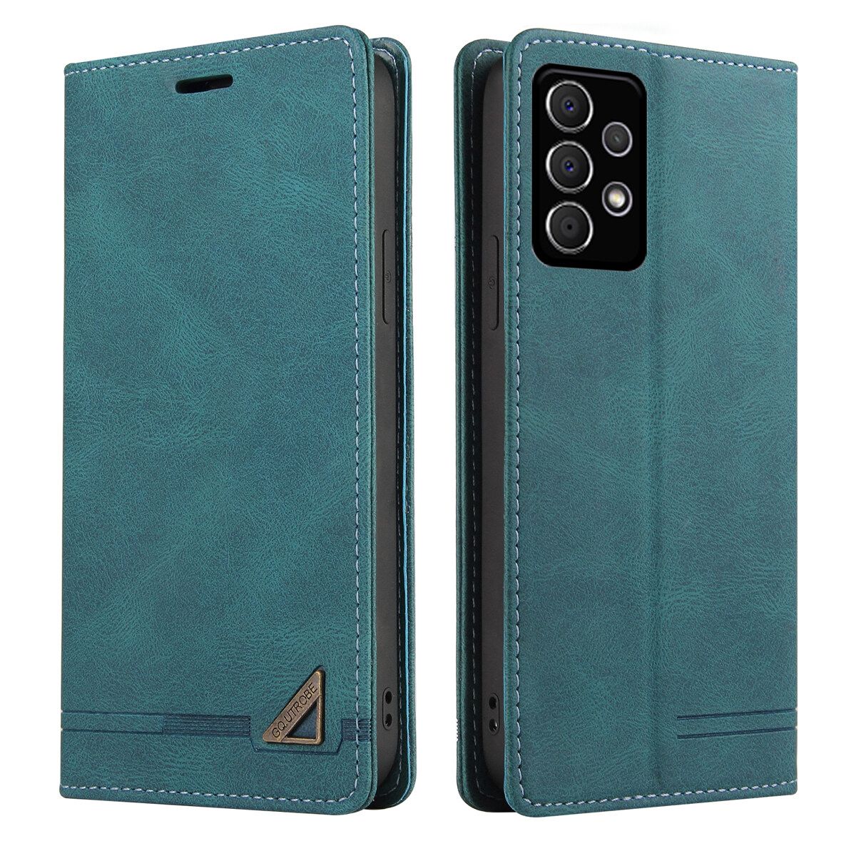 For Samsung Galaxy A72/Galaxy A72 5G Retro Anti-theft Brush Wallet Foldable Built-in Card Slot and Magnetic Closure Protective Case
