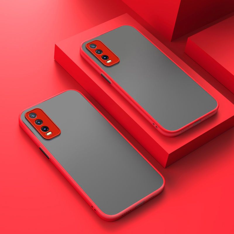For Vivo Y20 2021 Back Cover [Camera Lens Protection] Luxury Translucent Matte Protective Case Soft Silicone Bumper Shockproof Mobile Phone Cases