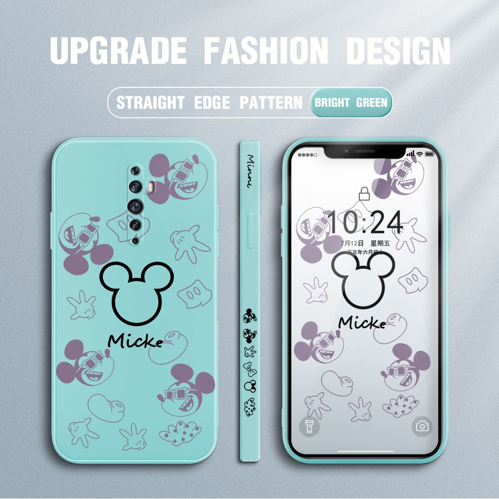 Jizetin for OPPO Reno2 F / Reno2 Z Case Creative Printing Pattern Side Design Phone Case Square Edge Pattern Liquid Silicone Cases Full Cover Camera Shockproof Protective Case