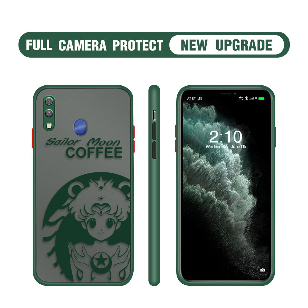 Hontinga for Samsung M20 Case Sailor Moon Cases Edge Frosted Transparent Phone Cover
