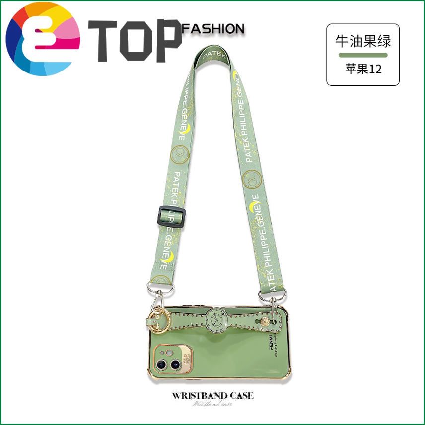 Suitable for Apple 12 mobile phone shell women's strap-type diagonal lanyard iPhone11 soft silicone all-inclusive 12promax