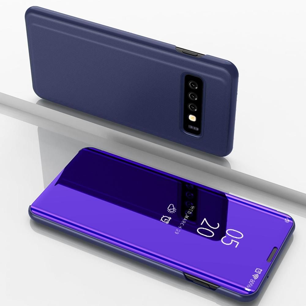 For Samsung Galaxy S10 Mirror Plating Hard PC -PU Leather Semi-transparent Standing View Case Cover Mirror Plating Hard PC -PU Leather Semi-transparent Standing View Case Cover