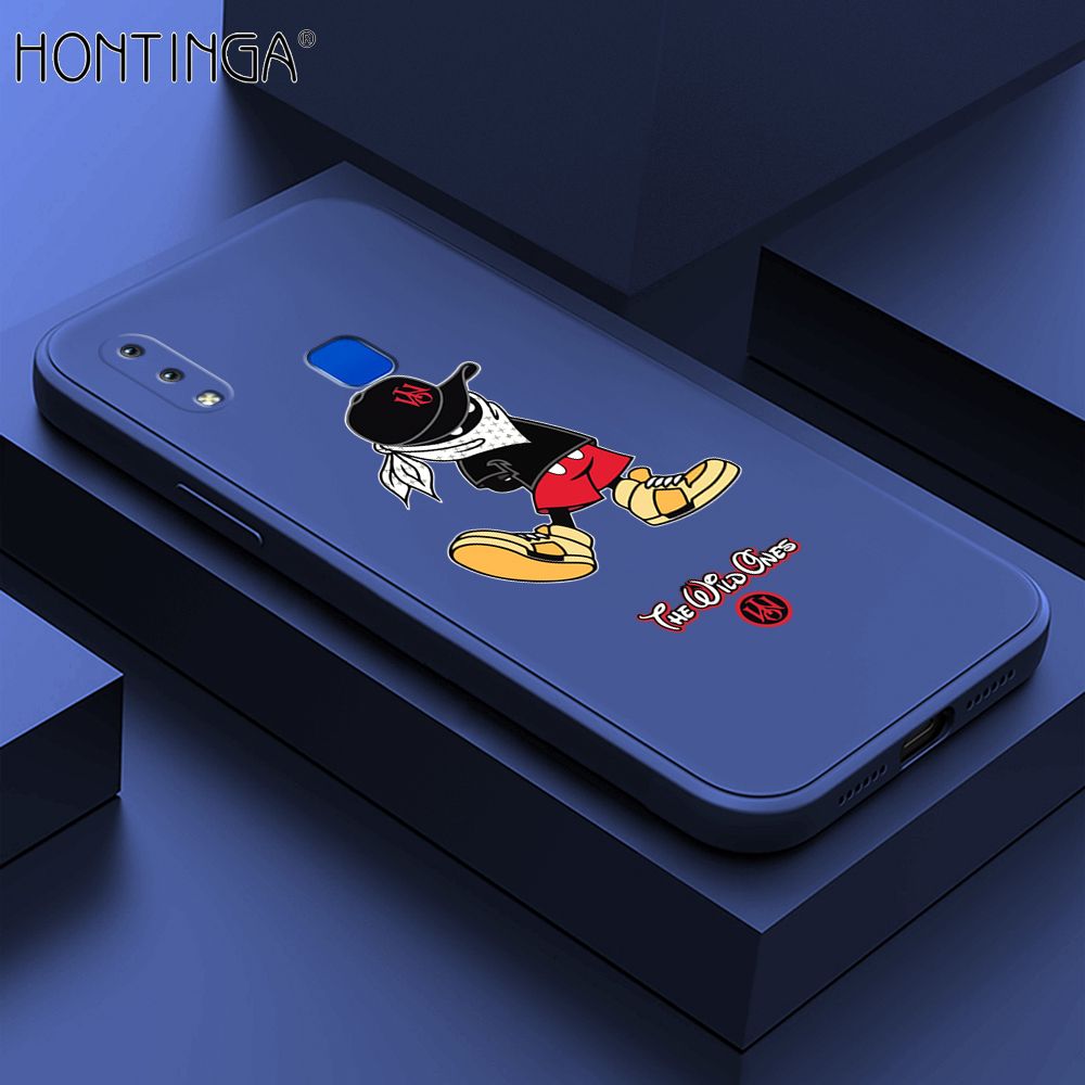Hontinga for Vivo Y91 Y95 Case Cartoon Masked Mouse Phone Case Soft Square Edge Silicone Cases Full Lens Cover Shockproof Protection Cover