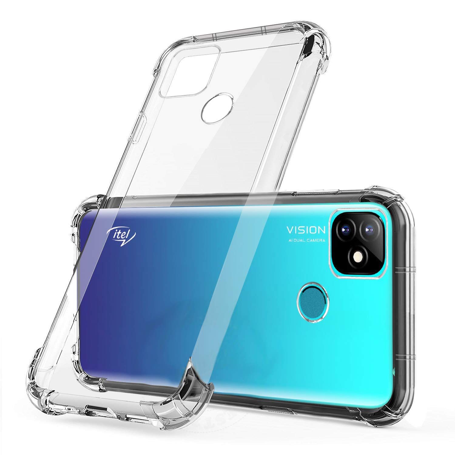 For "Vision 1 Plus" Silicone Shock Proof Hard Back Soft Air Corner Bumper Anti-Scratch Cover Case for "Vision 1 Plus" (Transparent cover)
