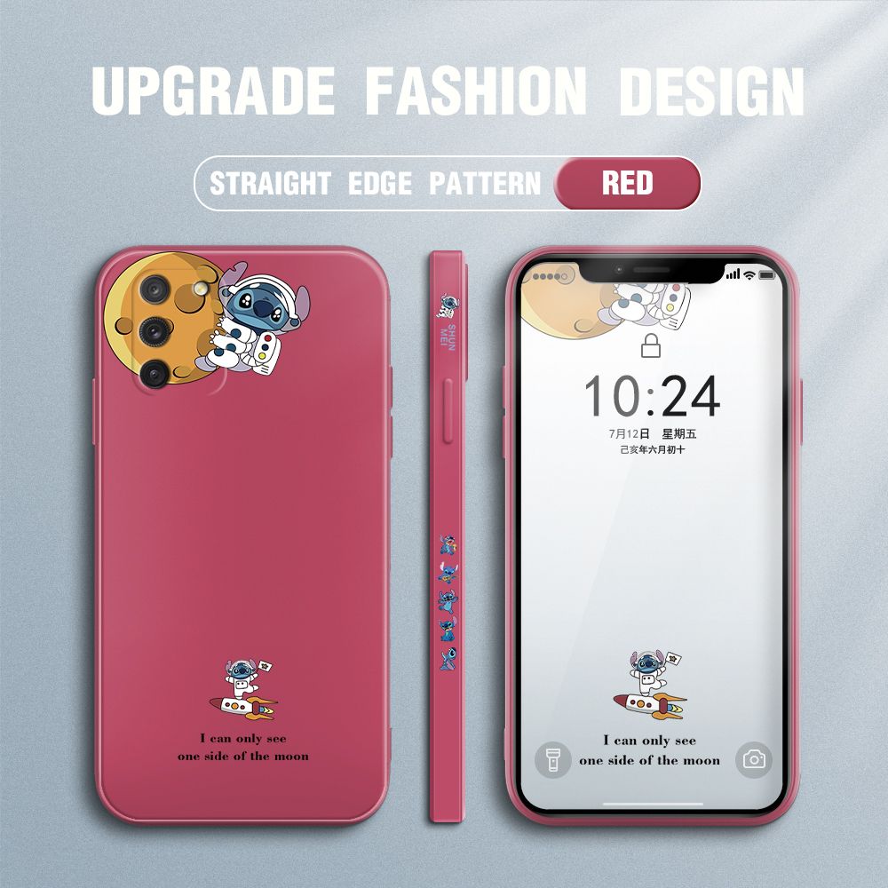 Jizetin for Samsung Galaxy S10 Lite Case Side Design Phone Cover  Astronaut Stitch Cover Square Edge Pattern Liquid Silicone Trend Case