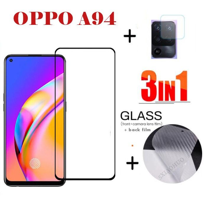 Oppo A93/A94/A95 3-in-1 Combo Pack (Full Screen Protector Ceramic Matte +Camera Lens Protector +Back Poly) (Not Glass)