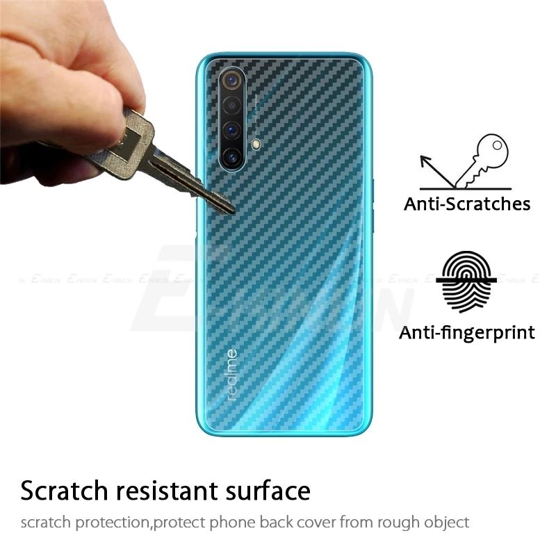 For Realme 6 3D Carbon Fiber Back Cover Screen Protector Sticker Protective Film No Glass