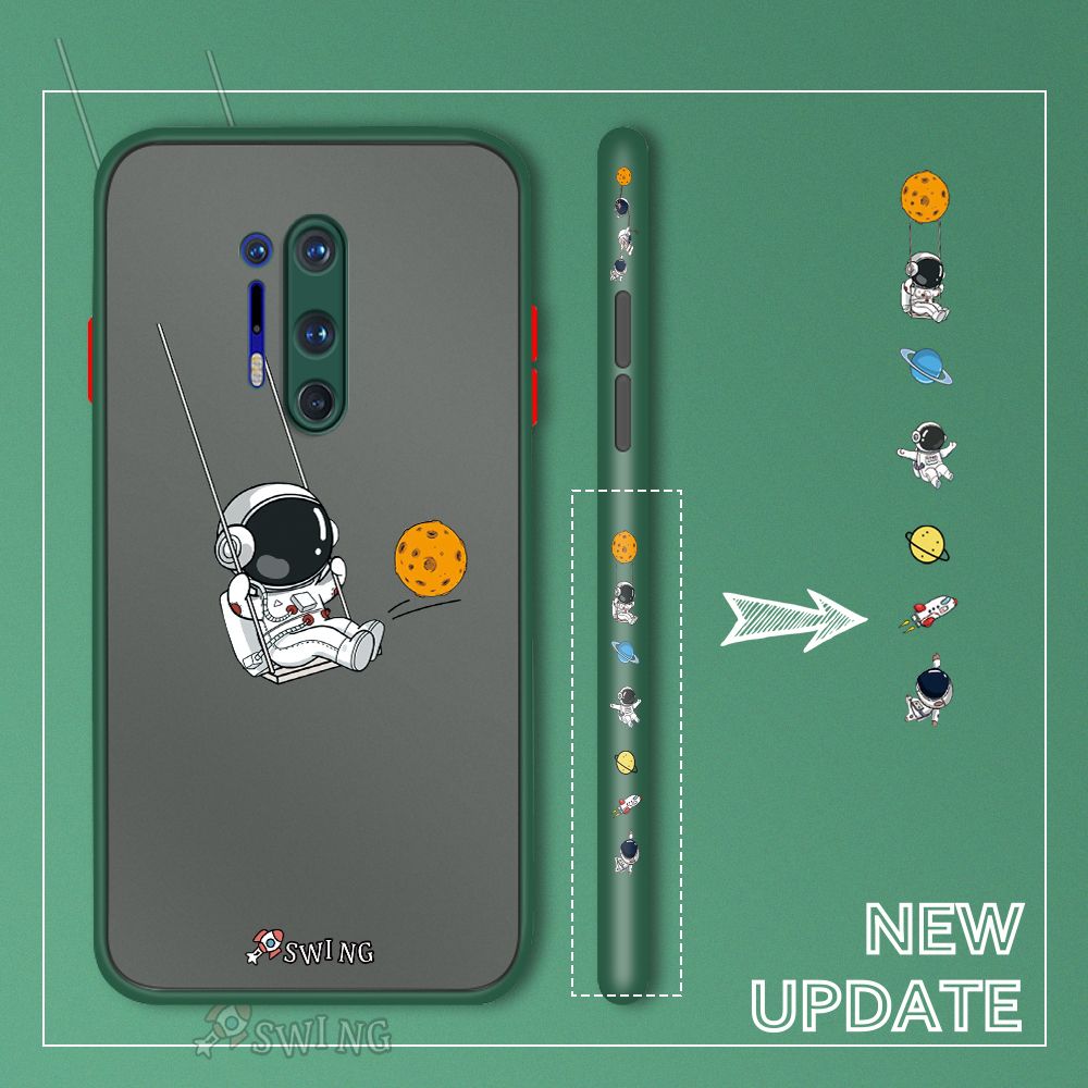 UCUC for OnePlus 8 Pro Back Cover Swing Astronaut Side Printed Design Phone Case Ultra Thin Frosted Cover Shockproof Phone Cover