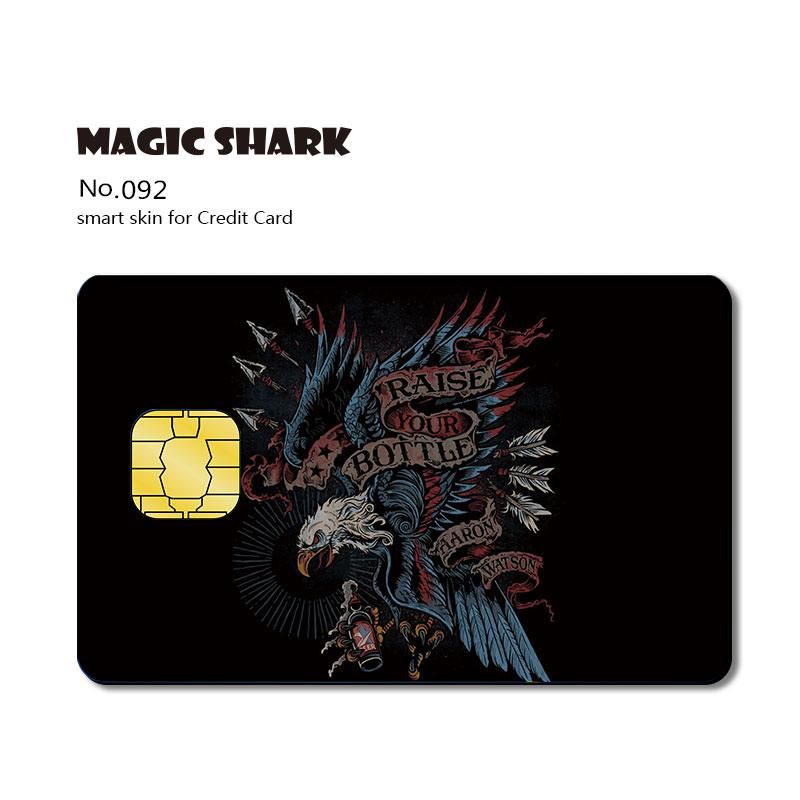 Magic Shark Flag Wood Print Mountain Fashion PVC Credit Card No Fade Skin Sticker Film Case